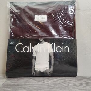 Vintage‎ Calvin Klein Maroon Under Shirt Size L Cotton Y2K 1999 Style U9078 Crew